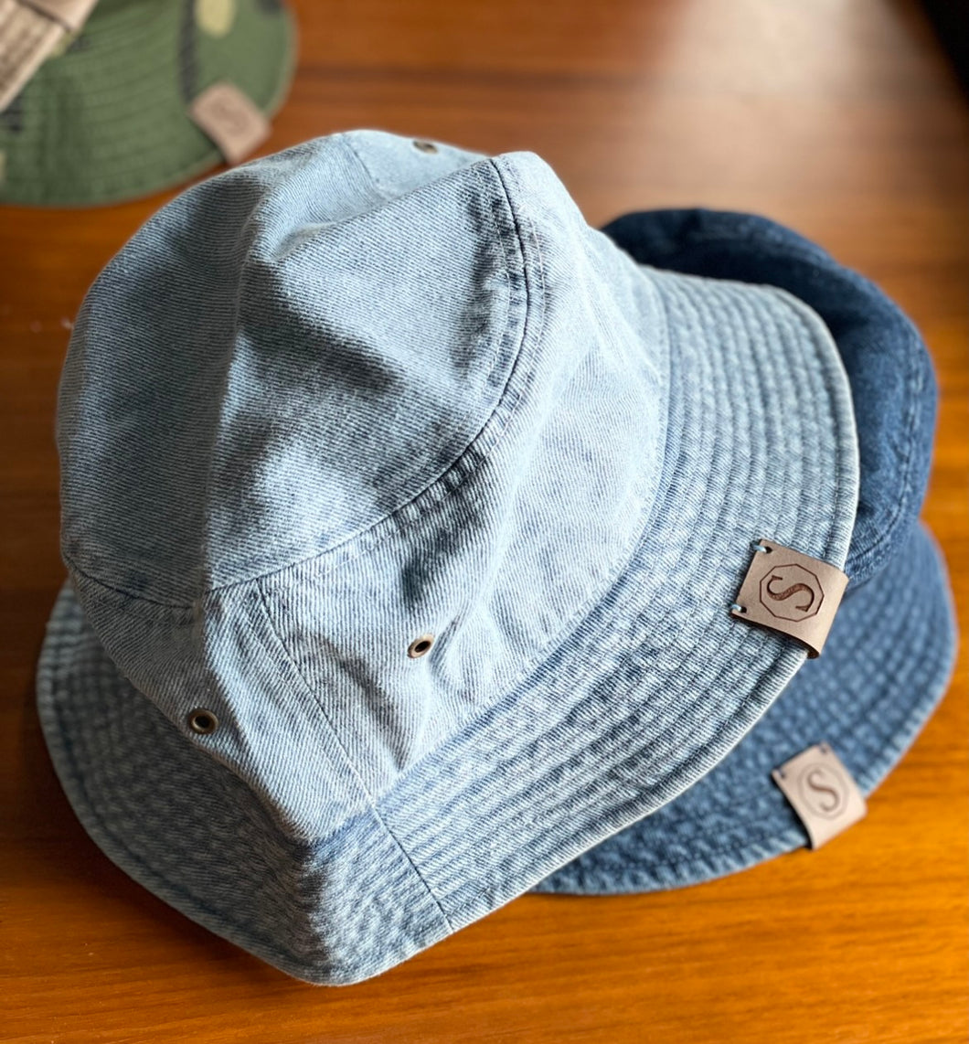 September Leather logo Bucket Hats